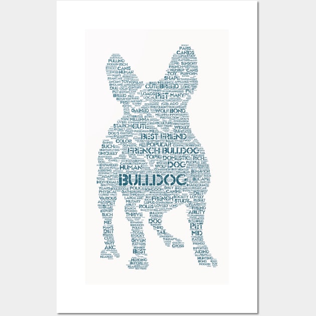 French Bulldog Animal Pet Text Word Cloud Wall Art by Cubebox